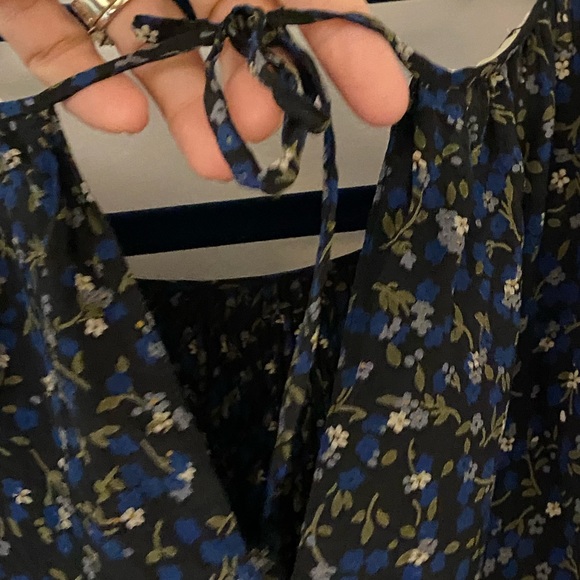 Beautiful Hanae Mori blue & black silk floral print midi long style dres… - Picture 2 of 11